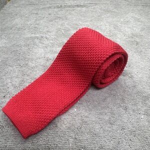 Carl Michaels Red‎ Knit Tie Square End  interview going out beach wedding